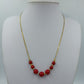 Vintage Feine Kette im Vintage Stil mit kleinen roten Perlen