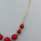 Vintage Feine Kette im Vintage Stil mit kleinen roten Perlen