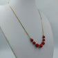 Vintage Feine Kette im Vintage Stil mit kleinen roten Perlen