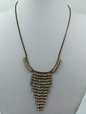 Vintage Strasskette mit Anhänger elegant funkelnd