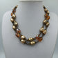 Auffällige Vintage Perlenkette gold  irisierend Statement Kette