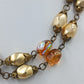 Auffällige Vintage Perlenkette gold  irisierend Statement Kette