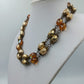 Auffällige Vintage Perlenkette gold  irisierend Statement Kette