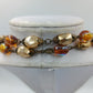 Auffällige Vintage Perlenkette gold  irisierend Statement Kette