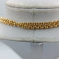 Lange goldfarbene Kette mit braunen Perlen – Vintage Look
