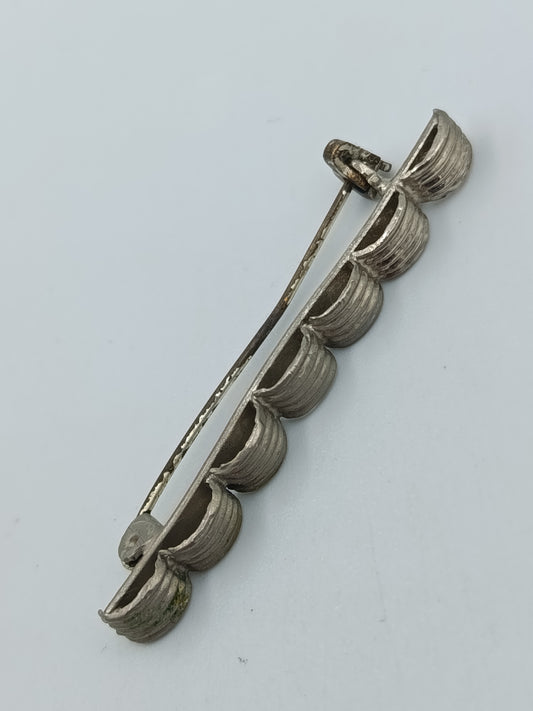 Vintage Brosche silberfarben mit Muschel-Design