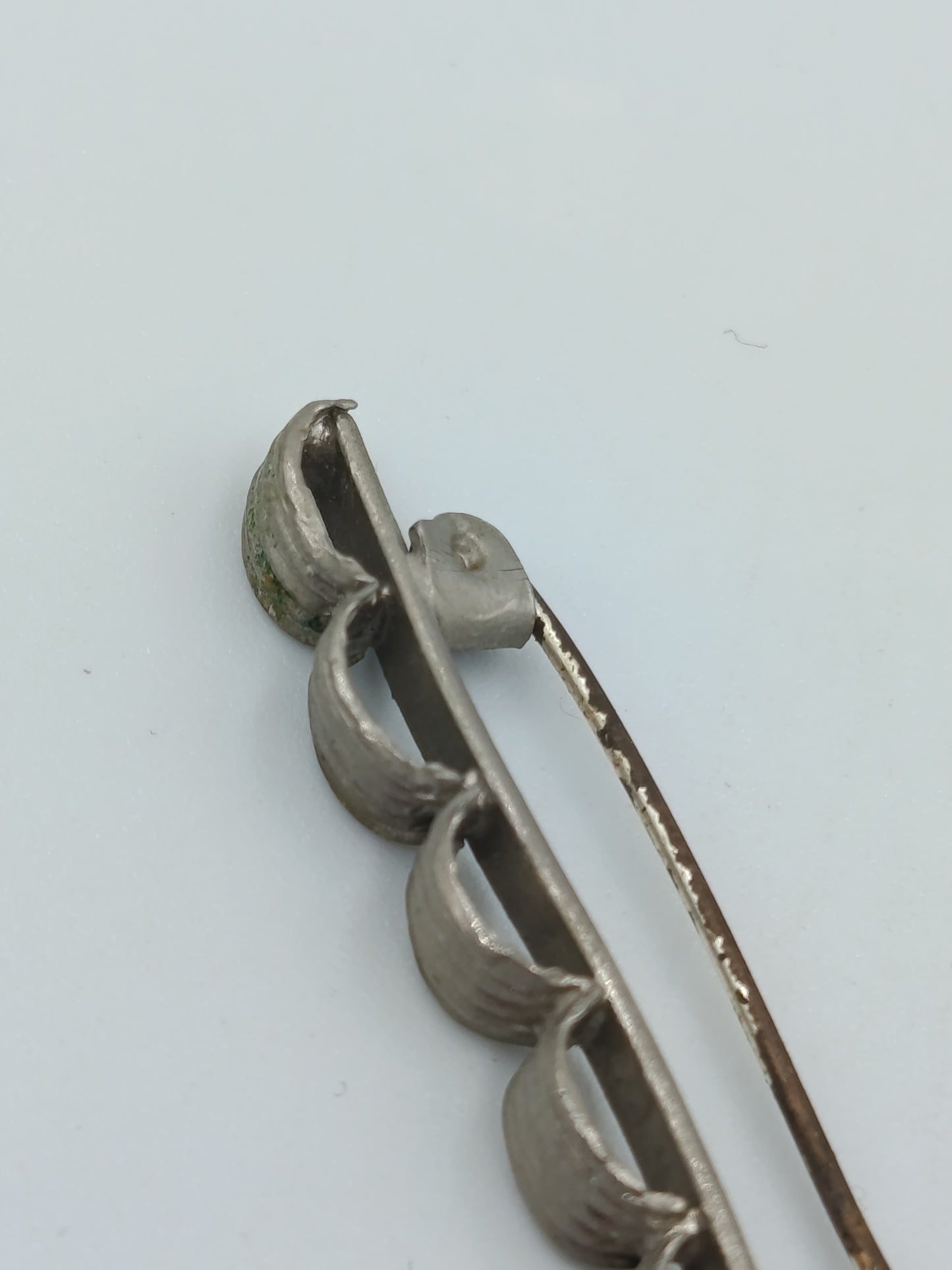 Vintage Brosche silberfarben mit Muschel-Design