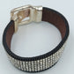 Lederarmband mit Strass Schnallen-Design – 20,5 cm