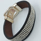 Lederarmband mit Strass Schnallen-Design – 20,5 cm