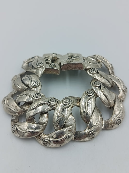 Massives Statement Armband in Silberoptik – großes Gliederdesign
