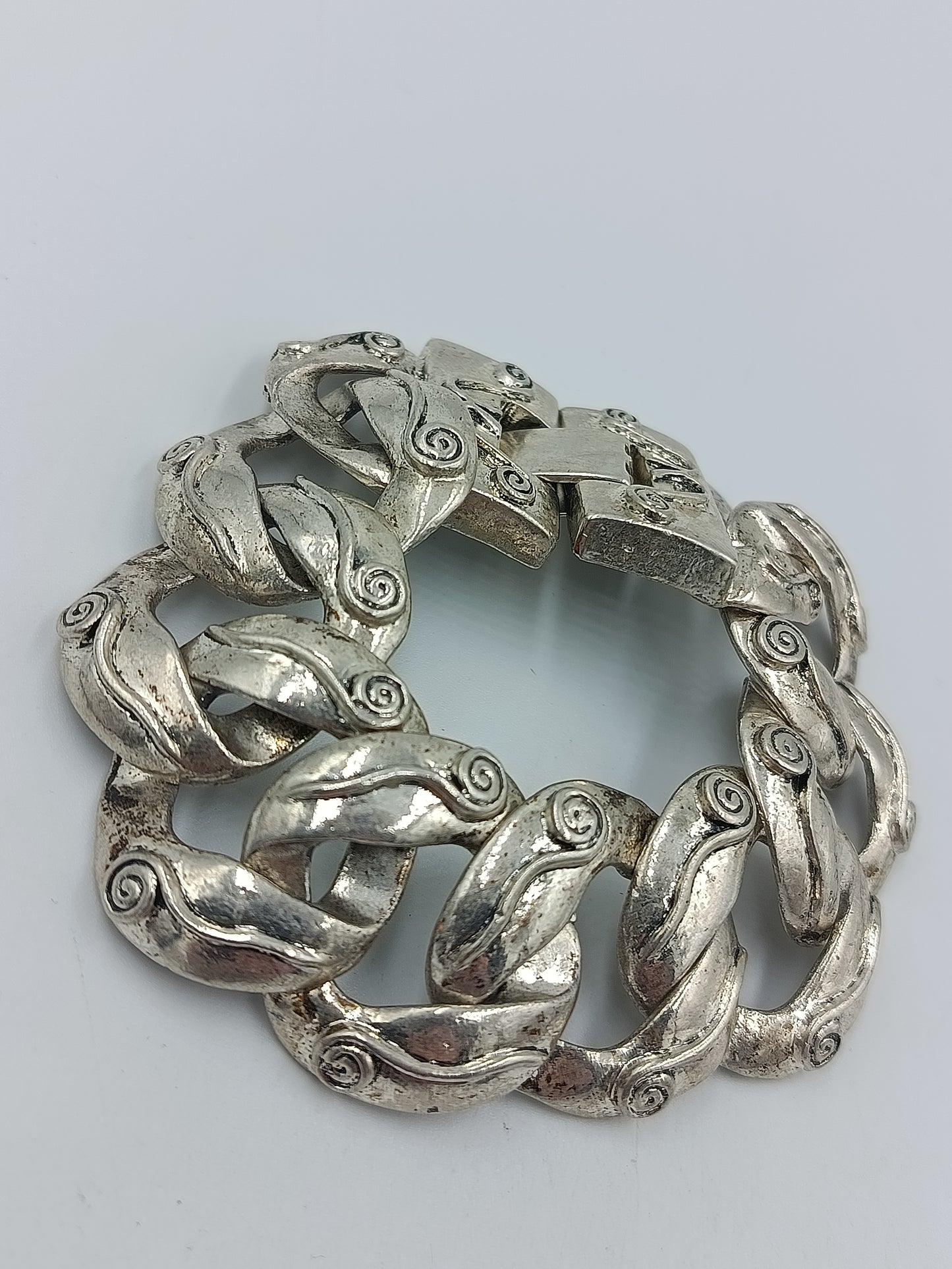 Massives Statement Armband in Silberoptik – großes Gliederdesign