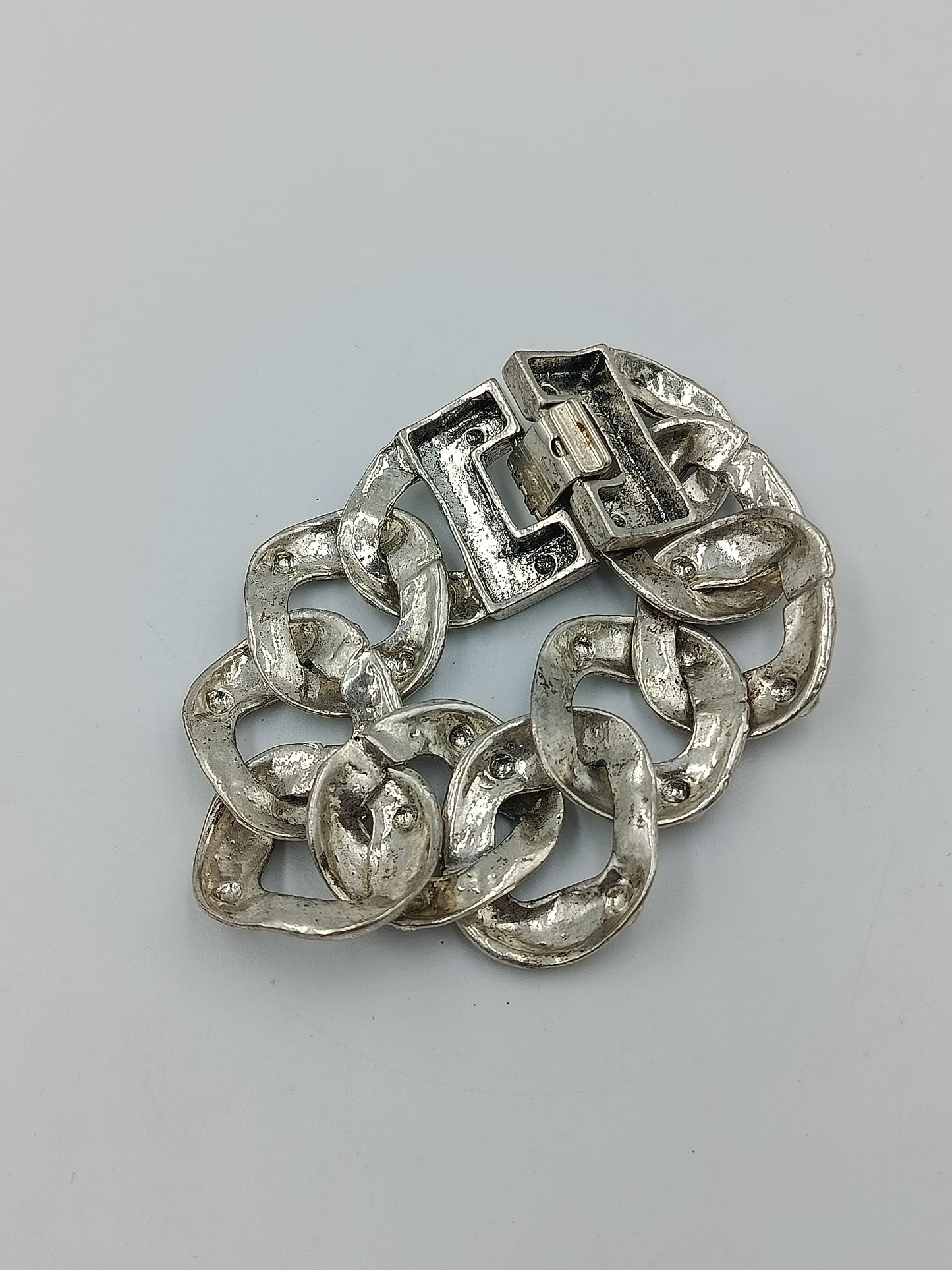 Massives Statement Armband in Silberoptik – großes Gliederdesign