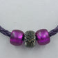 Geflochtene Lederkette mit Beads in Lila – modischer Halsschmuck