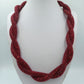 Statement Kette Rot Glitzer – gedrehte Mesh-Kette auffällige modern