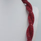Statement Kette Rot Glitzer – gedrehte Mesh-Kette auffällige modern