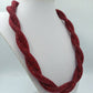 Statement Kette Rot Glitzer – gedrehte Mesh-Kette auffällige modern