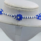 Statement Kette Blau Weiß – Ethno / Boho Stil mit Perlen Fransen