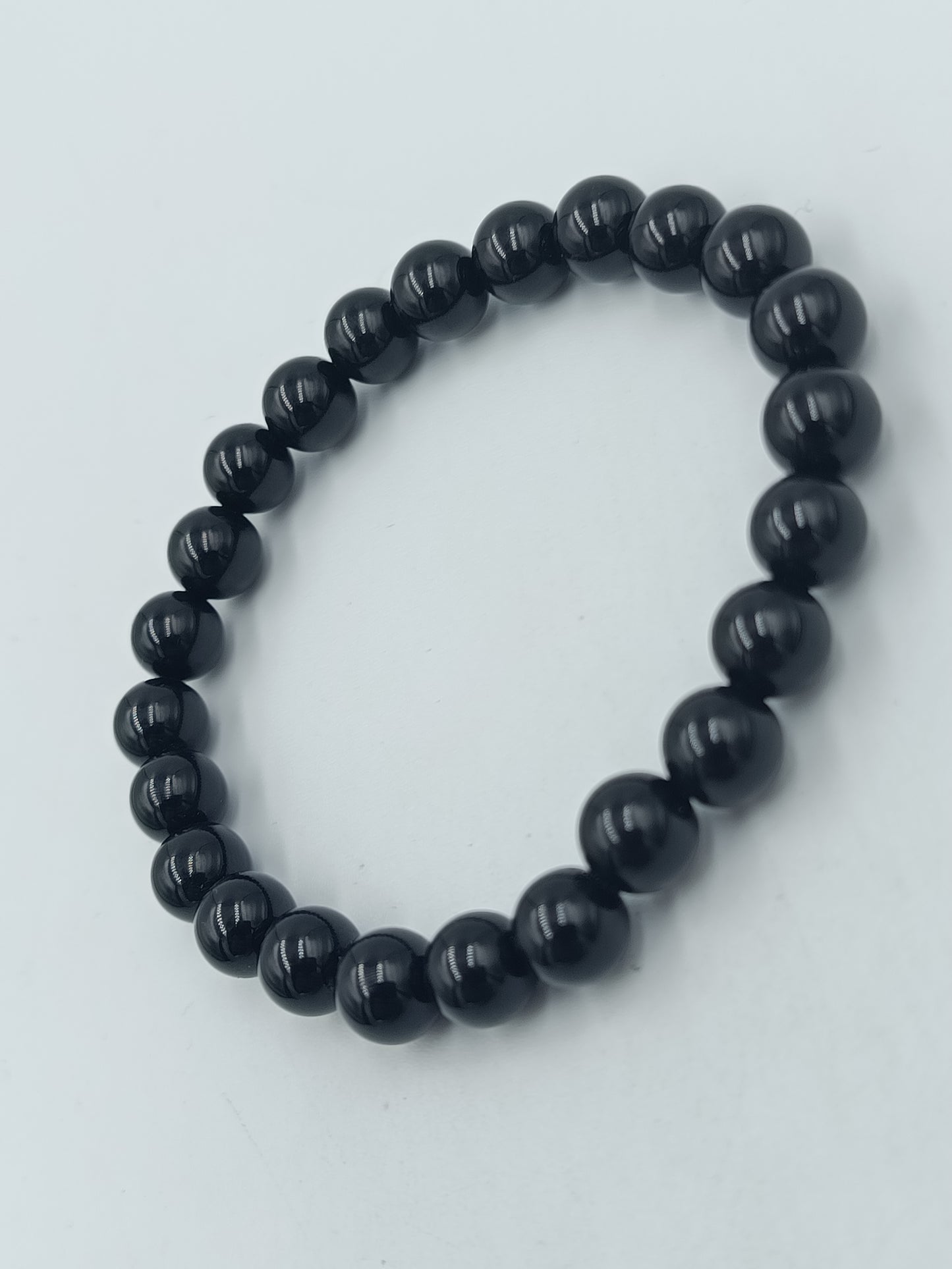 Armband Schwarz Perlen – elastisch, schlicht  elegant