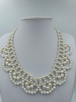 Statement Perlenkette mehrreihig – elegant, Vintage Stil, 40 cm
