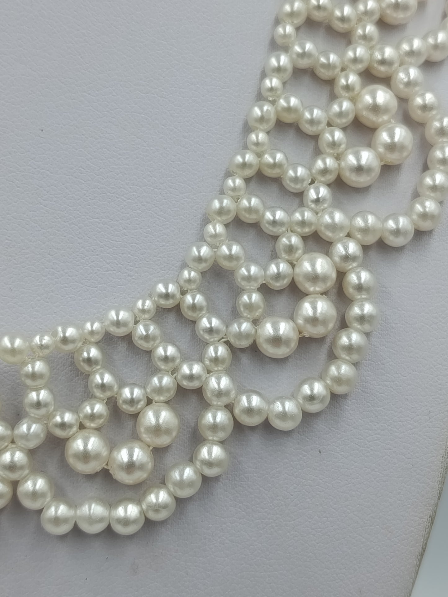 Statement Perlenkette mehrreihig – elegant, Vintage Stil, 40 cm