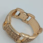 Massives Vintage Armband goldfarben – breites Gliederarmband mit Muster