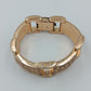 Massives Vintage Armband goldfarben – breites Gliederarmband mit Muster