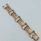Massives Vintage Armband goldfarben – breites Gliederarmband mit Muster