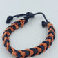 Geflochtenes Armband schwarz orange – verstellbar, lässiger Stil