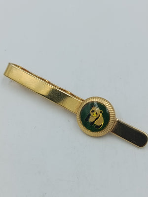 Krawattenklammer Panda – goldfarben mit Emaille, Vintage