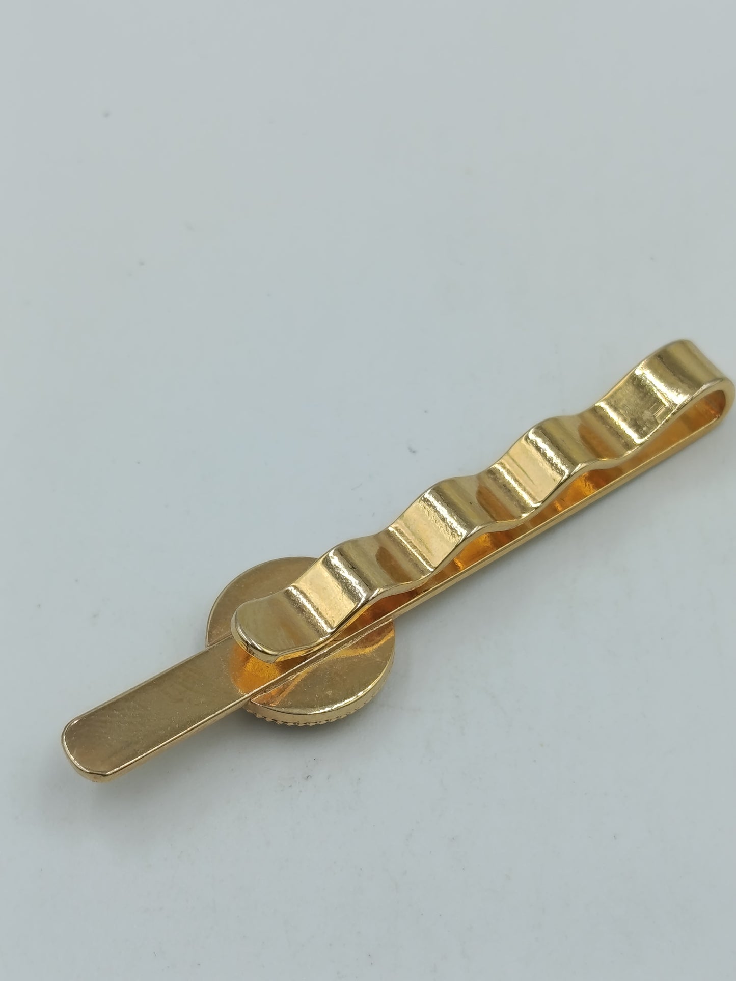 Krawattenklammer Panda – goldfarben mit Emaille, Vintage