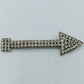 Auffällige Brosche Pfeil mit Strass – silberfarben, Vintage