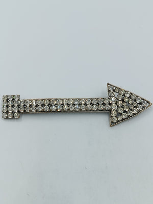 Auffällige Brosche Pfeil mit Strass – silberfarben, Vintage