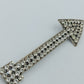 Auffällige Brosche Pfeil mit Strass – silberfarben, Vintage