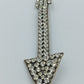 Auffällige Brosche Pfeil mit Strass – silberfarben, Vintage