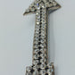 Auffällige Brosche Pfeil mit Strass – silberfarben, Vintage