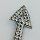 Auffällige Brosche Pfeil mit Strass – silberfarben, Vintage