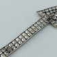 Auffällige Brosche Pfeil mit Strass – silberfarben, Vintage