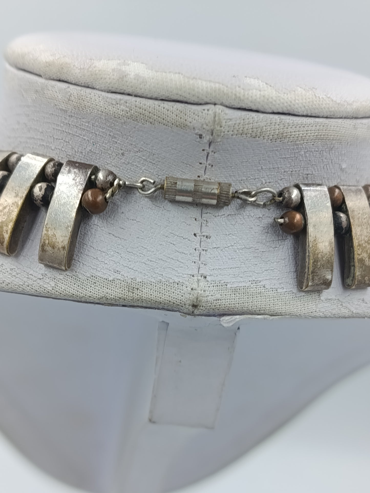 Vintage Statement Kette Metall Perlenoptik – Ethno Design massiv