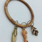 Vintage Armreif mit Anhängern Seepferdchen Blatt – Boho Sommer Schmuck