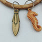 Vintage Armreif mit Anhängern Seepferdchen Blatt – Boho Sommer Schmuck