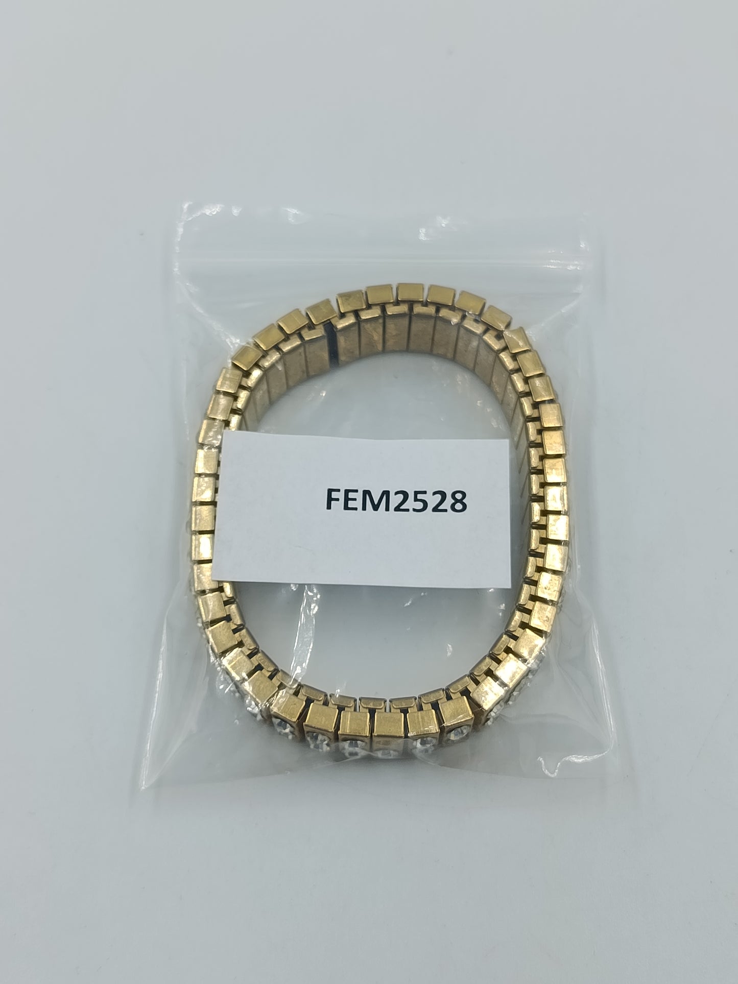 Vintage Strass Armband elastisch – Goldfarben mit funkelnden Steinen
