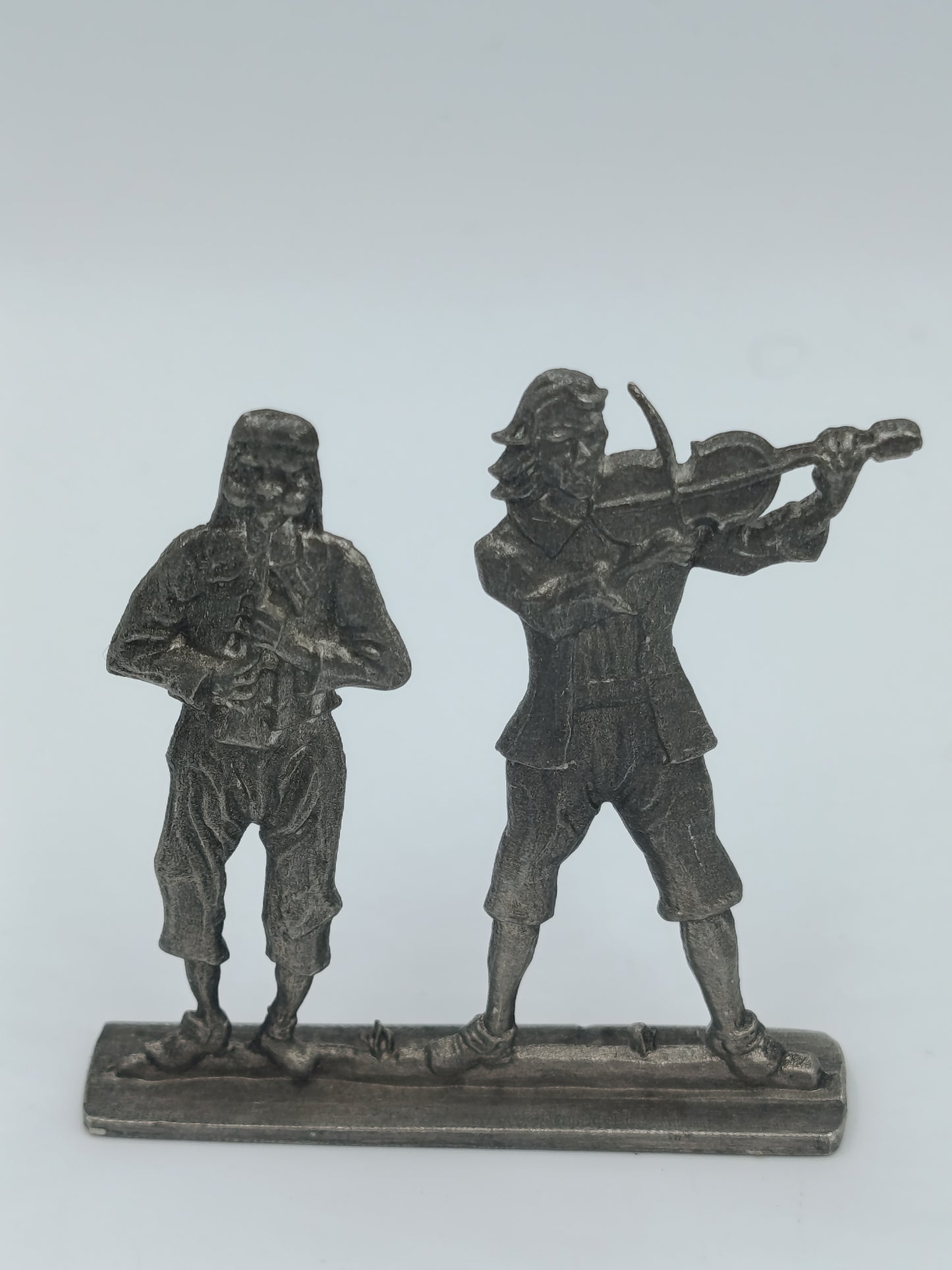 Vintage Musiker Duo – Zinn / Pewter Figur mit Geige  Flöte