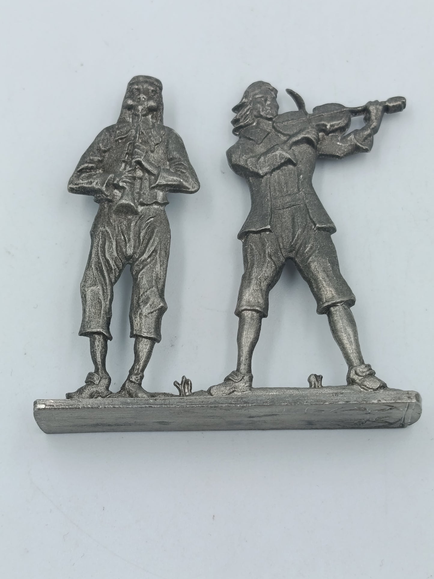 Vintage Musiker Duo – Zinn / Pewter Figur mit Geige  Flöte