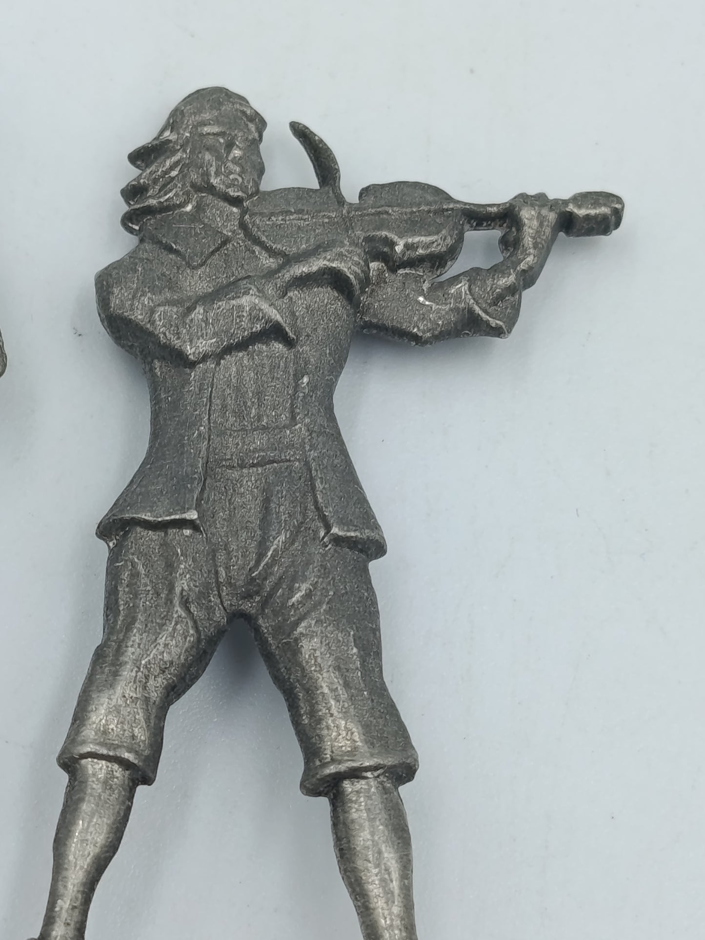 Vintage Musiker Duo – Zinn / Pewter Figur mit Geige  Flöte