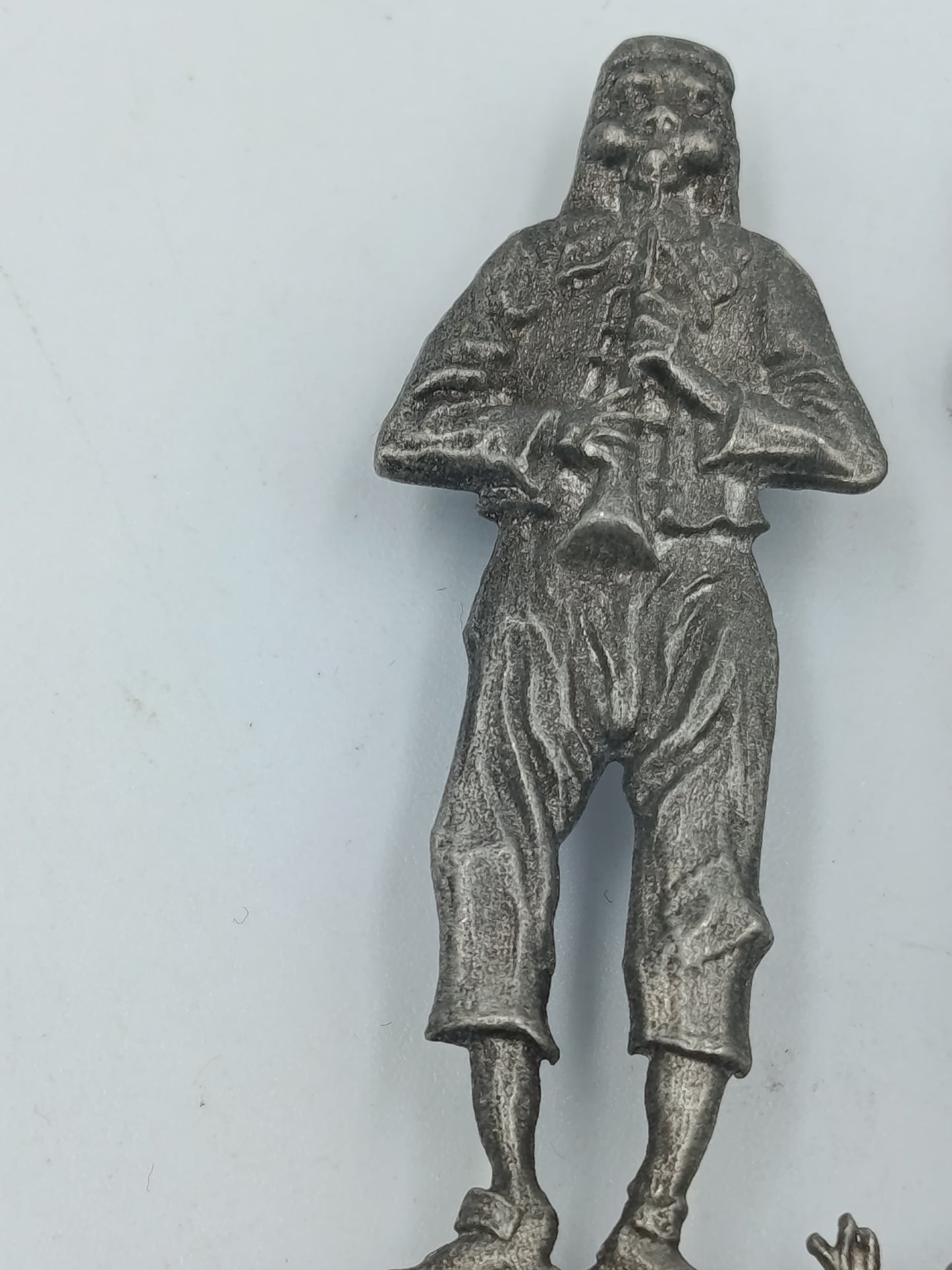 Vintage Musiker Duo – Zinn / Pewter Figur mit Geige  Flöte