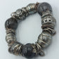 Massives Vintage Armband elastisch – silberfarbene Statement Beads