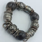 Massives Vintage Armband elastisch – silberfarbene Statement Beads