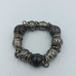 Massives Vintage Armband elastisch – silberfarbene Statement Beads