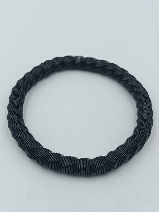 Vintage Elastisches Perlenarmband Schwarz – Minimalistischer Stretch Schmuck