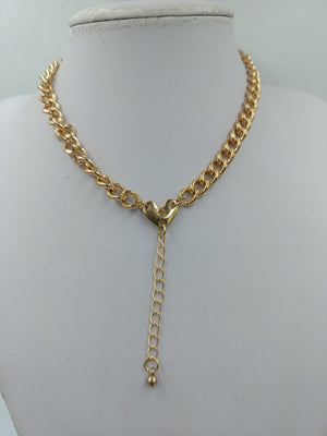 Vintage Gliederkette Goldfarben mit Herzdetail – Statement Halskette
